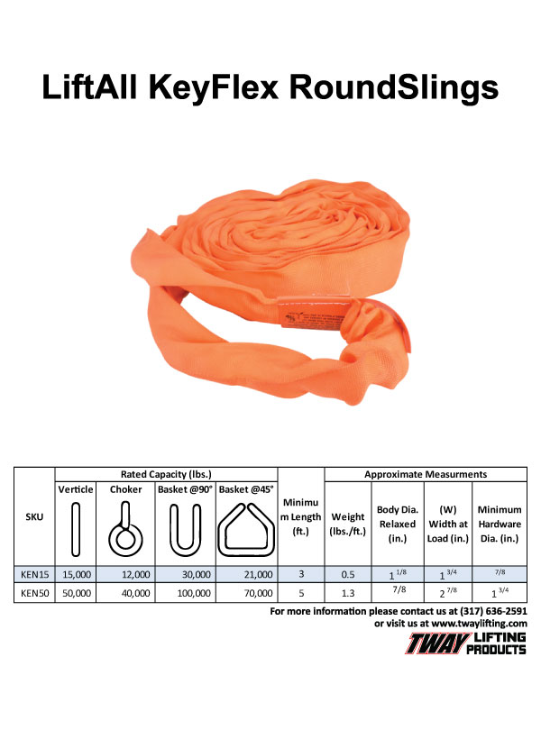 5280 lbs Capacity 3/"x13/' Strong Polyester Lifting Sling orange