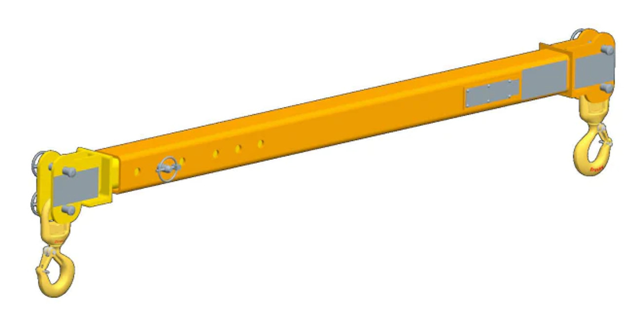 Adjustable telescoping spreader bar with extension mechanism