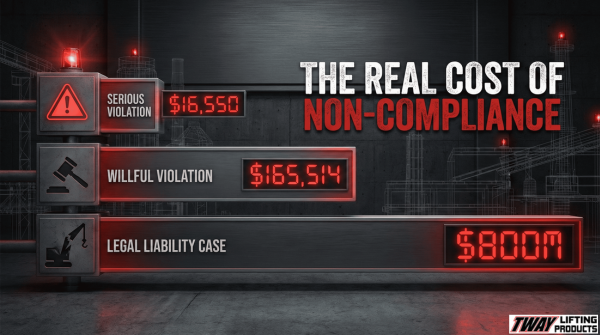 Bar chart visualizing OSHA violation penalties and real-world compliance costs.