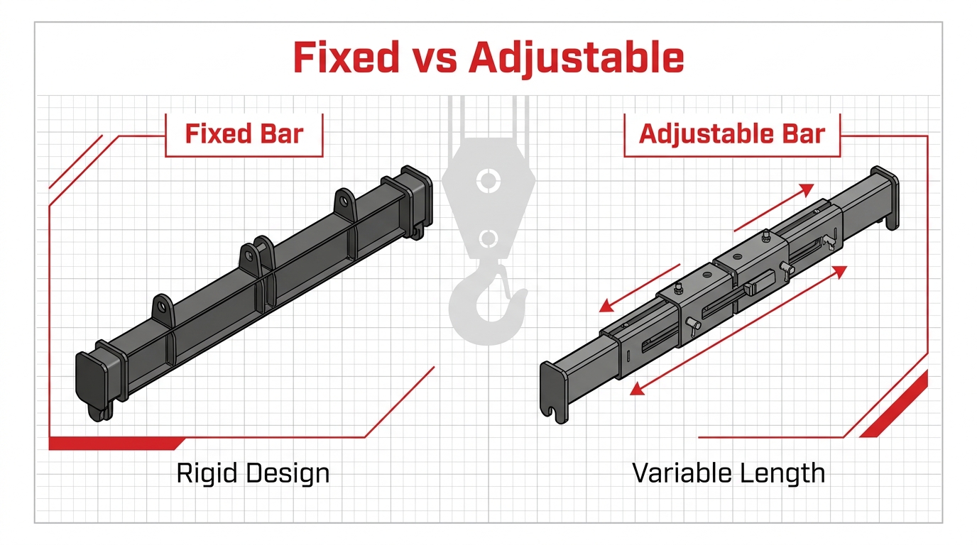Fixed vs adjustable spreader bar comparison