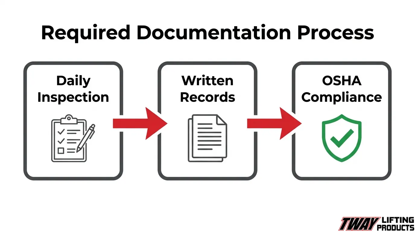 Rigging documentation process from daily inspection to written records and OSHA compliance